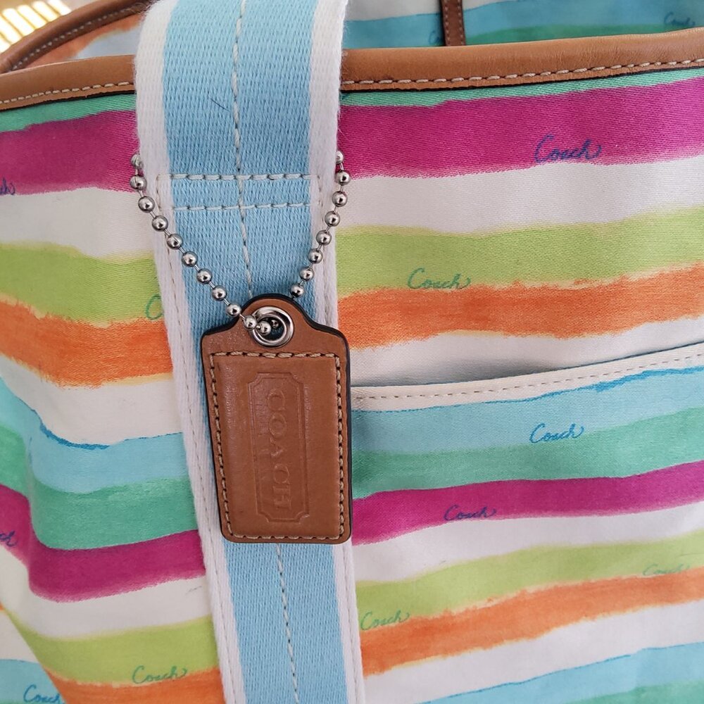 Coach Extra Large Watercolor Beach Tote + Hangtag - Picture 15 of 16